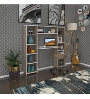 Kenzlife bilgisayar çalışma masası senna crd 140*130*20 kitaplıklı ofis sekreter laptop