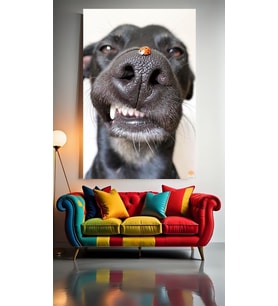 ŞİRİN KÖPEK V11 Ev Duvar Salon Güzellik Salonu Ofis Dükkan Dekarasyon Kanvas Tablo (Çok Renkli)