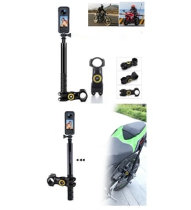 Motosiklet Gidonuna Uyumlu Görünmez Selfie Çubuğu, Insta360 ve GoPro ile kullanılır