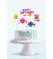 Baby Shark Temalı Doğum Günü * Pasta Süsü Set (kalın kağıt)