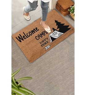 Valerine Life Mutlu Kamp Temalı Welcome Kapı Önü Paspası 45x70cm