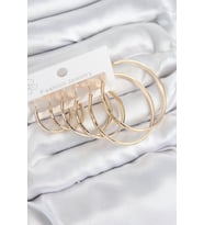 Pirinç Halka Model Gold Renk Kadın Set Küpe 5886 - HPSBYI1365-2605