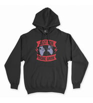 Kırmızı Just One More Game Siyah Kapşonlu Sweatshirt Hoddie