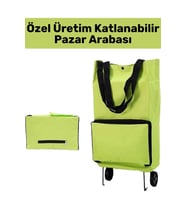Premium Seri Yüksek Kaliteli Kompakt Katlanabilir Omuz Çantası Tasarımlı Su Geçirmez Pazar Arabası