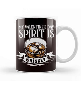 My Valentines Day Spirit Whiskey Party Couple Kupa Bardak Porselen