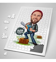 Kişiye Özel Hediye 240 Parça Ormancı Erkek Karikatürlü Puzzle