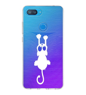 Xiaomi Mi 8 Lite Uyumlu Kapak Çizgi Kedi Tasarımlı Şeffaf Silikon Kılıf