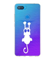 Xiaomi Mi 8 Lite Uyumlu Kapak Çizgi Kedi Tasarımlı Şeffaf Silikon Kılıf