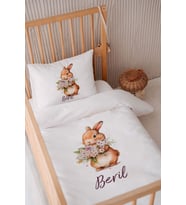%100 Pamuk Saten Isme Özel 100x150 Bebek Yatak Nevresim Seti