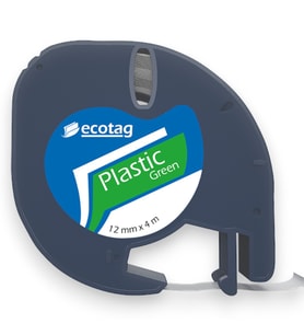 Ecotag Dymo Letratag Muadili Şerit Etiket Plastik Yeşil 12 mm x 4 mt