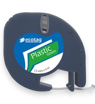 Ecotag Dymo Letratag Muadili Şerit Etiket Plastik Yeşil 12 mm x 4 mt