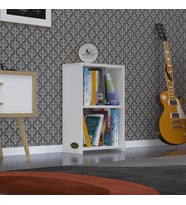 Kenzlife kitaplık süper ga 060*40*19 byz 2 katlı tek bölme ofis mutfak banyo dolabı arkalıksız (Karışık)
