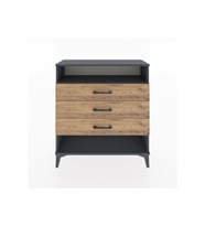 Arges Şifonyer Tek Raflı 3 Çekmeceli 88x30x96 Antrasit-Çam