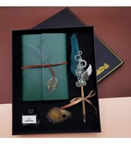 Mürekkepli Divit Kalem Ve Defter Set Yeşil