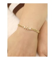 14 Ayar Altın A Harfli Gurmet Bileklik (Gold)