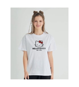 Lisanslı Baskılı Basic Beyaz T-shirt Relaxed Kalıp