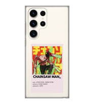 Samsung Galaxy S24 ULTRA Uyumlu Chainsaw Man Anime Desenli Şeffaf Telefon Kılıfı