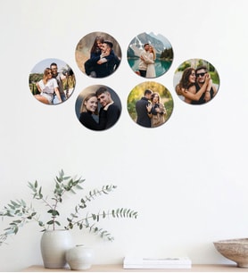 Kişiye Özel 6 Fotoğraflı Yuvarlak Mdf Tablo