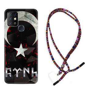 INFINIX Hot 8 9 10 11S Hot 10 Play 10T Kılıf Boyun Asklı Rasta Silikon Göktürk 1394