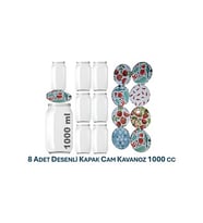 PAŞABAHÇE CAM KAVANOZ 1000 CC 8Lİ (Şeffaf)