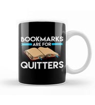 Bookmarks are for Quitters Funny Reading Pun Kupa Bardak Porselen