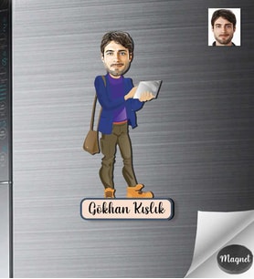 Kişiye Özel Erkek Ahşap Magnet -7