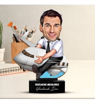 Kişiye Özel Pilot Karikatürlü Biblo