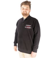 Mode XL Erkek Sweat Polo Selanik Embroidered 20442 Siyah