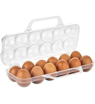 Saplı 12'li Yumurta Taşıma Kutusu, Plastik Buzdolabı İçin Yumurtalık Pikniklik Pratik Yumurta Taşıma Kabı (Şeffaf, 1 Adet)