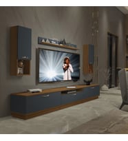 Decoraktiv Trendstyle 270DA Mdf Tv Ünitesi Tv Sehpası - Ceviz Antrasit (Antrasit - Ceviz)