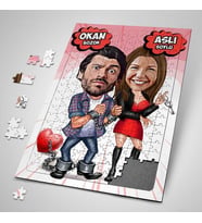 Sevgiliye Hediye Kişiye Özel Ben Sana Mahkum Karikatürlü Puzzle