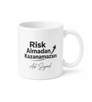 Risk Almadan Kazanamazsın Yazılı Girişimci Motivasyon Kupası Hediye Bardak