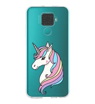 Huawei Mate 30 Lite Uyumlu Kapak Unicorn Tasarımlı Şeffaf Silikon Kılıf