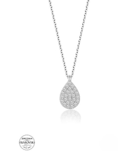 SWAROVSKİ TAŞLI  CRYSTAL DAMLA 925 AYAR GÜMÜŞ KOLYE