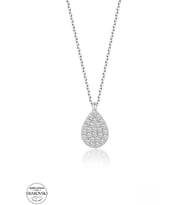 SWAROVSKİ TAŞLI  CRYSTAL DAMLA 925 AYAR GÜMÜŞ KOLYE