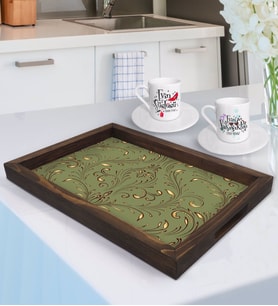 BK Gift Kişiye Özel Evin Süslüsü ve Evin Yakışıklısı Tasarımlı 2'li Kahve Fincan Seti ve Doğal Ahşap Tepsi-2