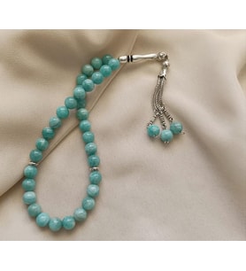 Tesbih 33 lü 08 mm Doğal Taş Amazonit AAA Kalite Tesbih