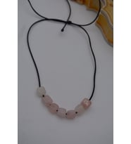 STONEAGE JEWELLERY Pembe Kuvars Taşlı Metalsiz Kolye (Altın / Dore)