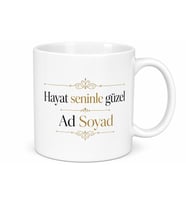 İsme Özel Tasarım Yazılı Kupa Bardak Kişiye Özel Hediye