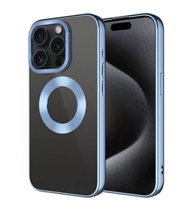 Coverzone Apple iPhone 15 Pro ile uyumlu K?l?f Kamera Korumal? Logo G�steren Parlak renk kenar �izgileri ile ??k bir tasar?m Colored Z-Omega Kapak S?ERRA MAV?