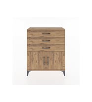 Arges Şifonyer Tek Raflı 3 Çekmeceli 2 Kapaklı 88x30x106 Çam-Çam