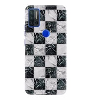 Reeder P13 Blue Max Pro Kılıf Desenli Silikon Checkers Marble 1370