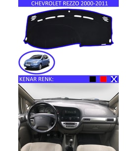 Chevrolet Rezzo 2000-2011 Için Uygun Torpido Koruma Halısı Siyah Kenar Renk Mavi