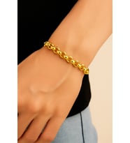 Altın Renk Doc  Zincir Unisex Çelik Bileklik - 3346