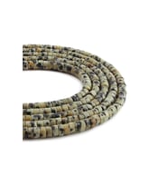 Dalmaçyalı Jasper Doğal Taş Parlak Krem Dore Kesim 4x2mm Dizi [AA]
