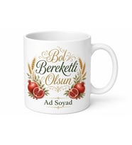 İsme Özel Bol Bereketli Olsun Yazılı Kupa Bardak Hediye Porselen Mug