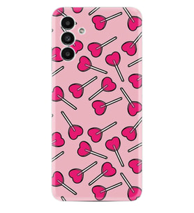 Samsung A23 A31 A32 A50 A51 A52 A53 A70 Kılıf Desenli Silikon Heart Lollipop 1414