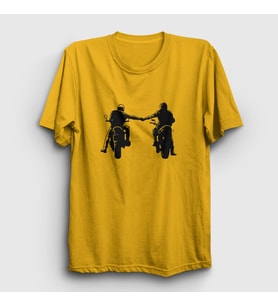 Presmono Unisex Sarı Biker Brotherhood Hediye Motorcu T-Shirt 457771tt (Sarı)