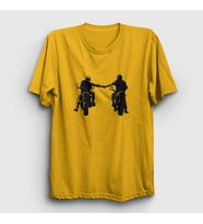 Presmono Unisex Sarı Biker Brotherhood Hediye Motorcu T-Shirt 457771tt (Sarı)