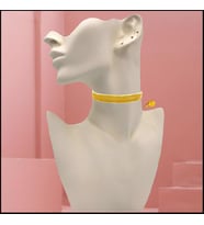 Somon Rengi Kadın Kadife Choker Kolye (Hardal Sarısı)
